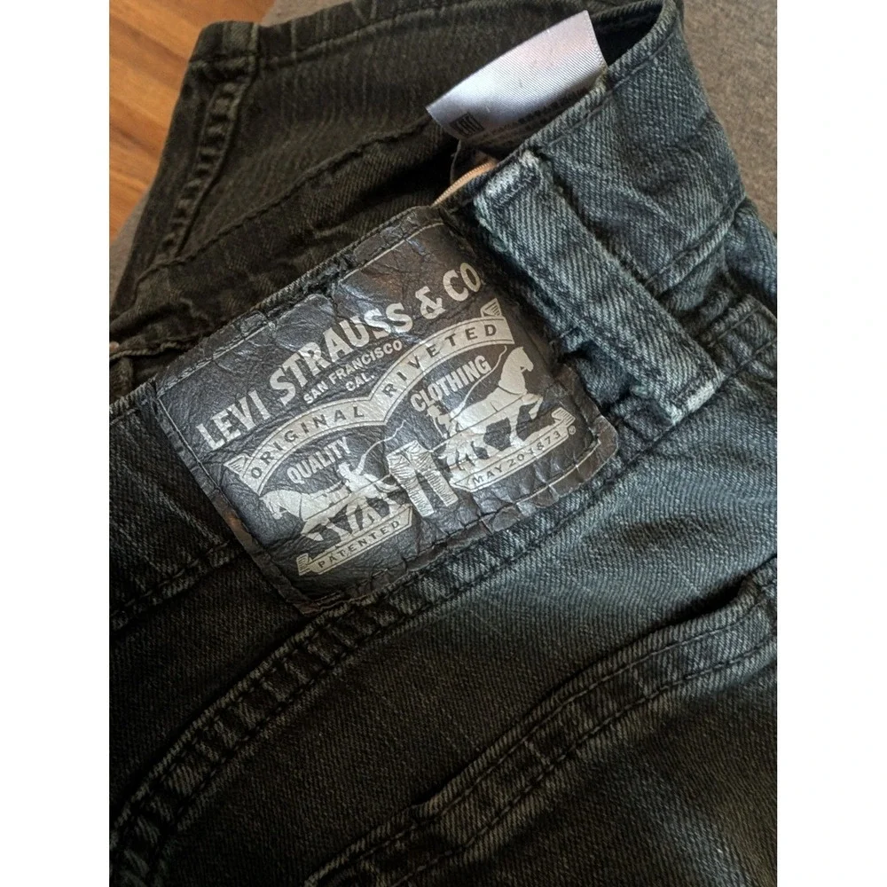 Levis 511 Slim Fit Jeans Faded Black Denim 33x32 Repaired Crotch 62209-0016